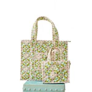 NEW BROOKS AVENUE on the road quilted tote in chelsea gardens
